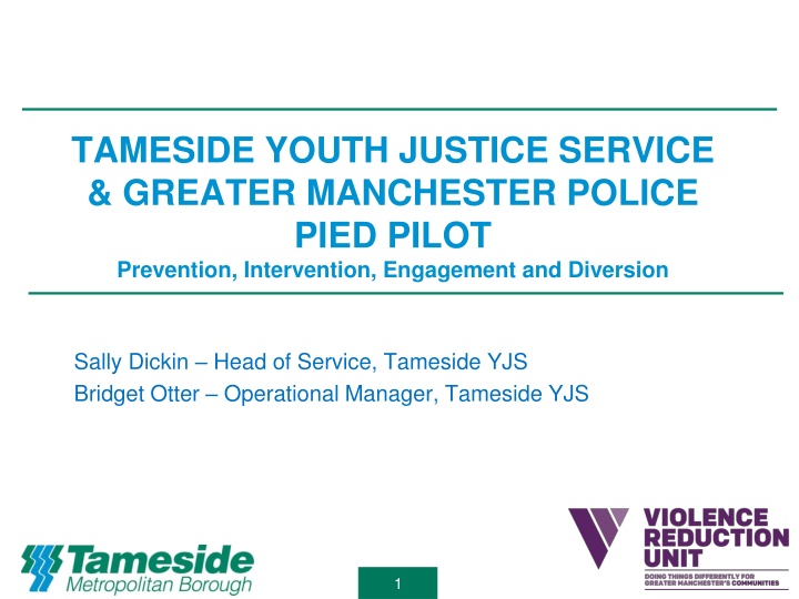 Tameside Youth Justice Service & Greater Manchester Police Pilot Program