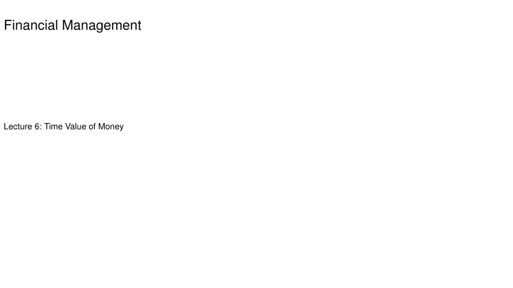 Time Value of Money in Financial Management