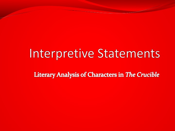Character Analysis in 