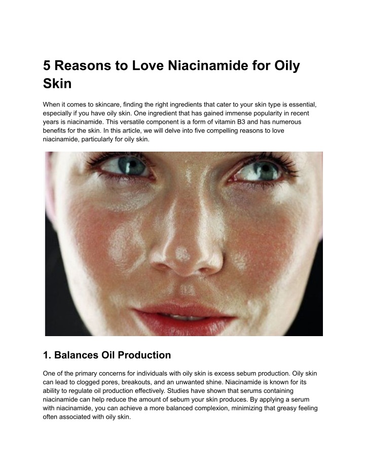 5 reasons to love niacinamide for oily skin n.w