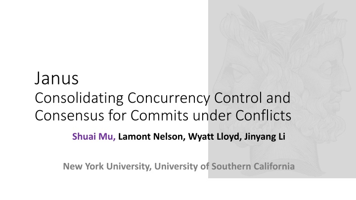 Janus: Consolidating Concurrency Control and Consensus for Commits