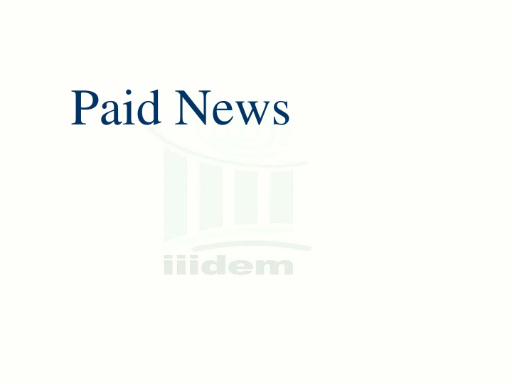 The Impact of Paid News and Electoral Reforms in India
