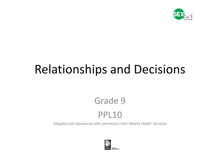 Healthy Relationships and Sexual Decisions