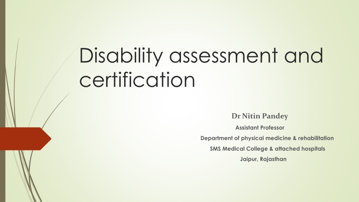 Disability Assessment and Certification Guidelines by Dr. Nitin Pandey