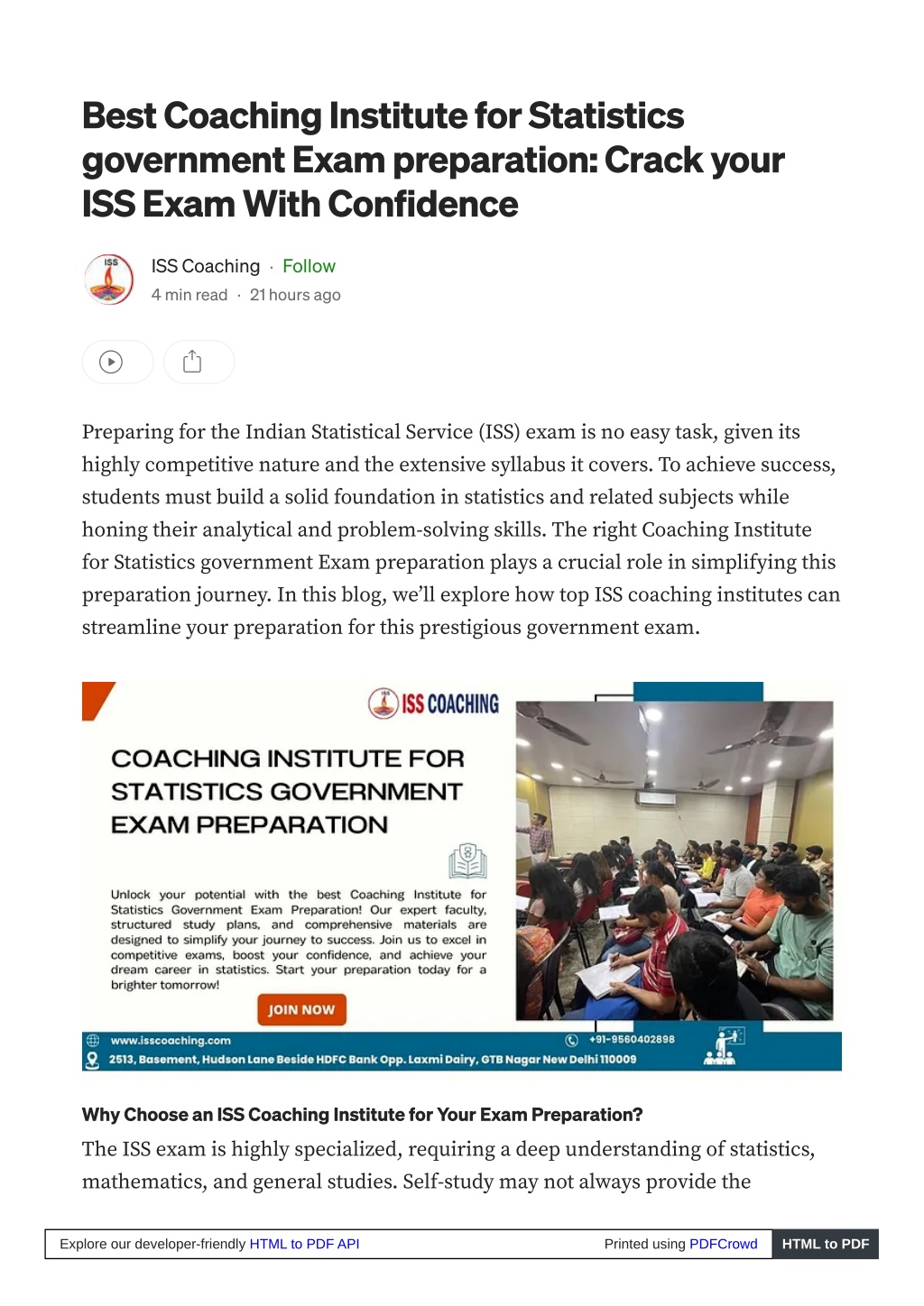 best coaching institute for statistics government l.w