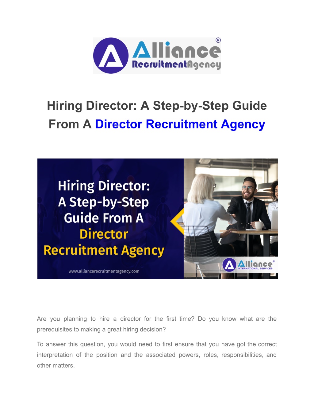 hiring director a step by step guide from l.w