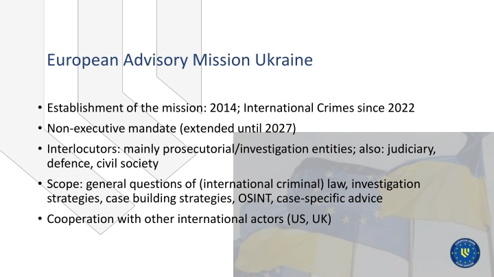 Challenges and Mandate of the European Advisory Mission in Ukraine
