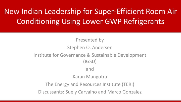 Advancing Indian Leadership in Low-GWP Room Air Conditioning
