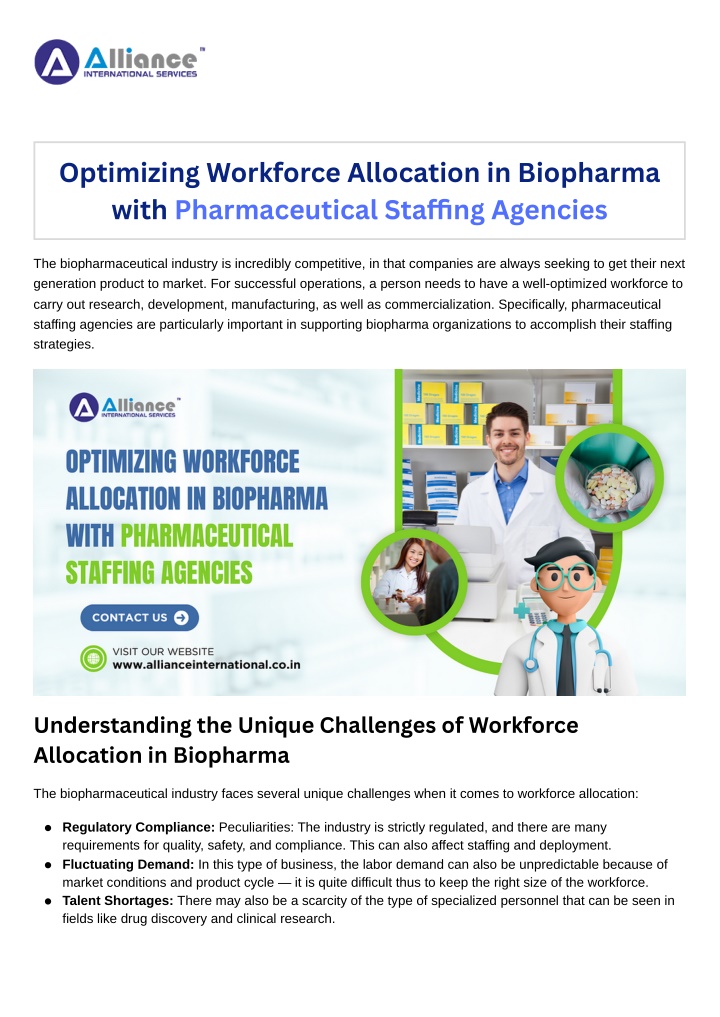 optimizing workforce allocation in biopharma with n.w