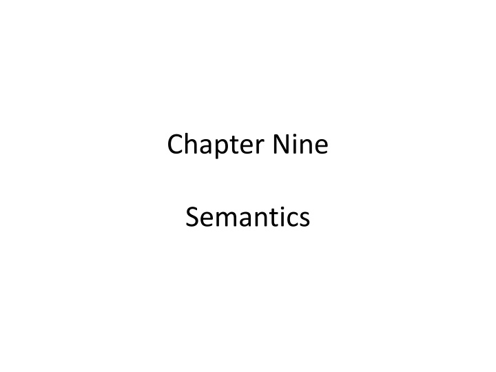 Semantics: Meaning of Words and Concepts