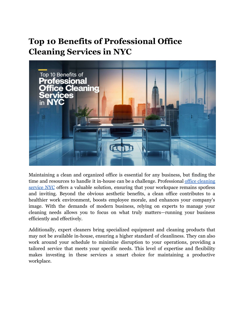 top 10 benefits of professional office cleaning l.w