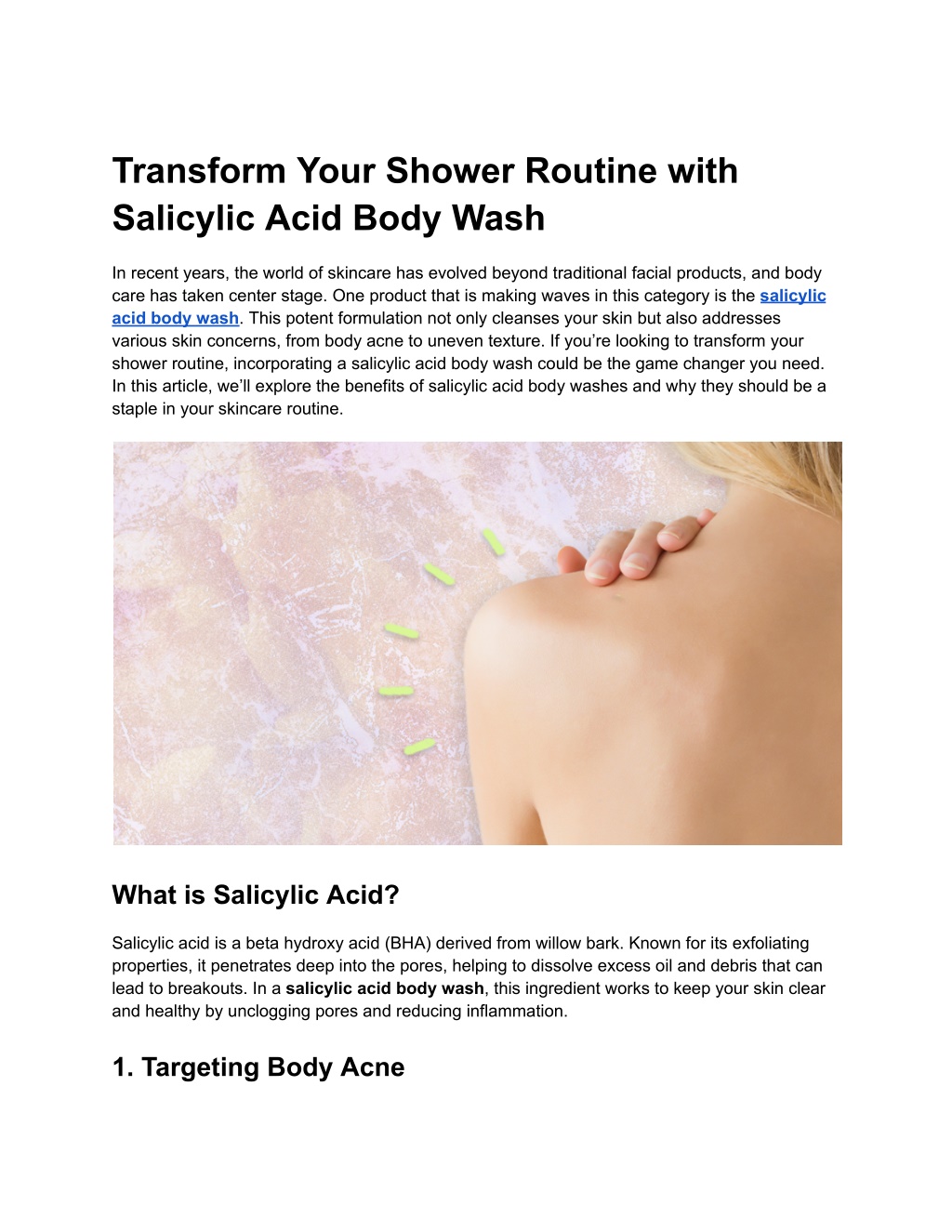 transform your shower routine with salicylic acid l.w