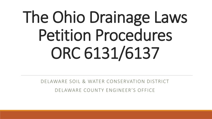 Ohio Drainage Laws and Petition Procedures