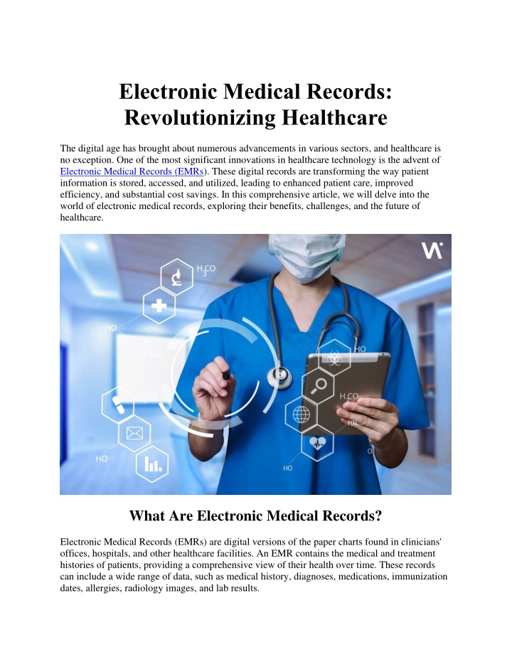 electronic medical records revolutionizing n.w