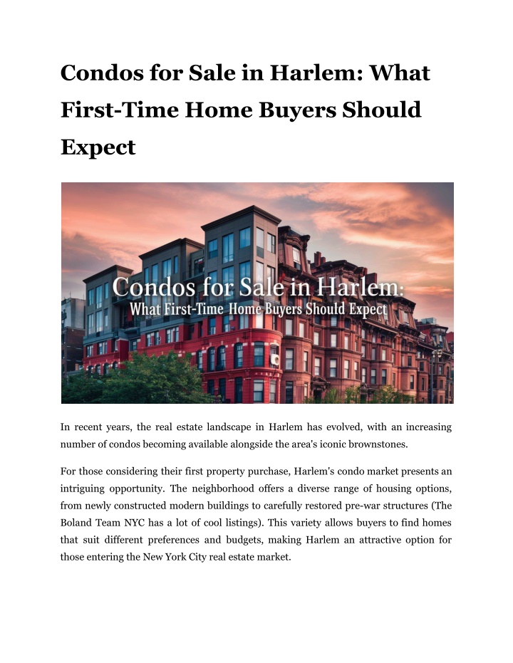 condos for sale in harlem what n.w