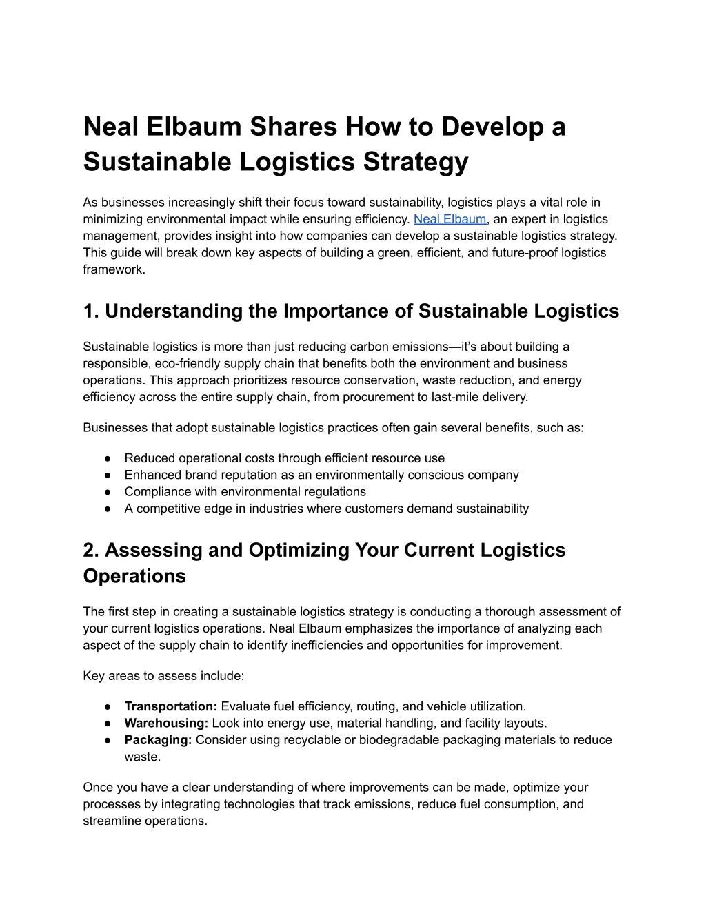 neal elbaum shares how to develop a sustainable l.w