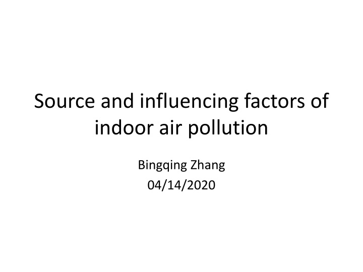 Indoor Air Pollution: Sources, Impacts, and Control Measures