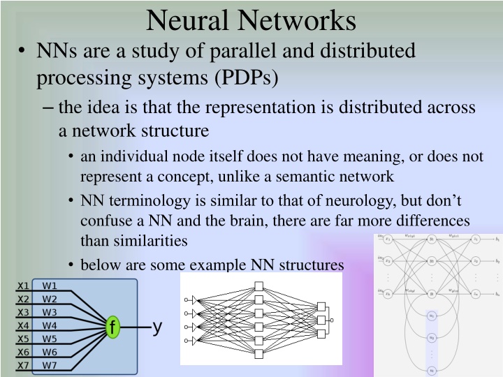 Neural Networks: Concepts and Contrasts