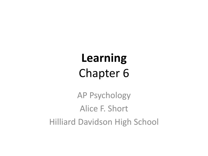 Basics of Learning: Classical and Operant Conditioning Overview