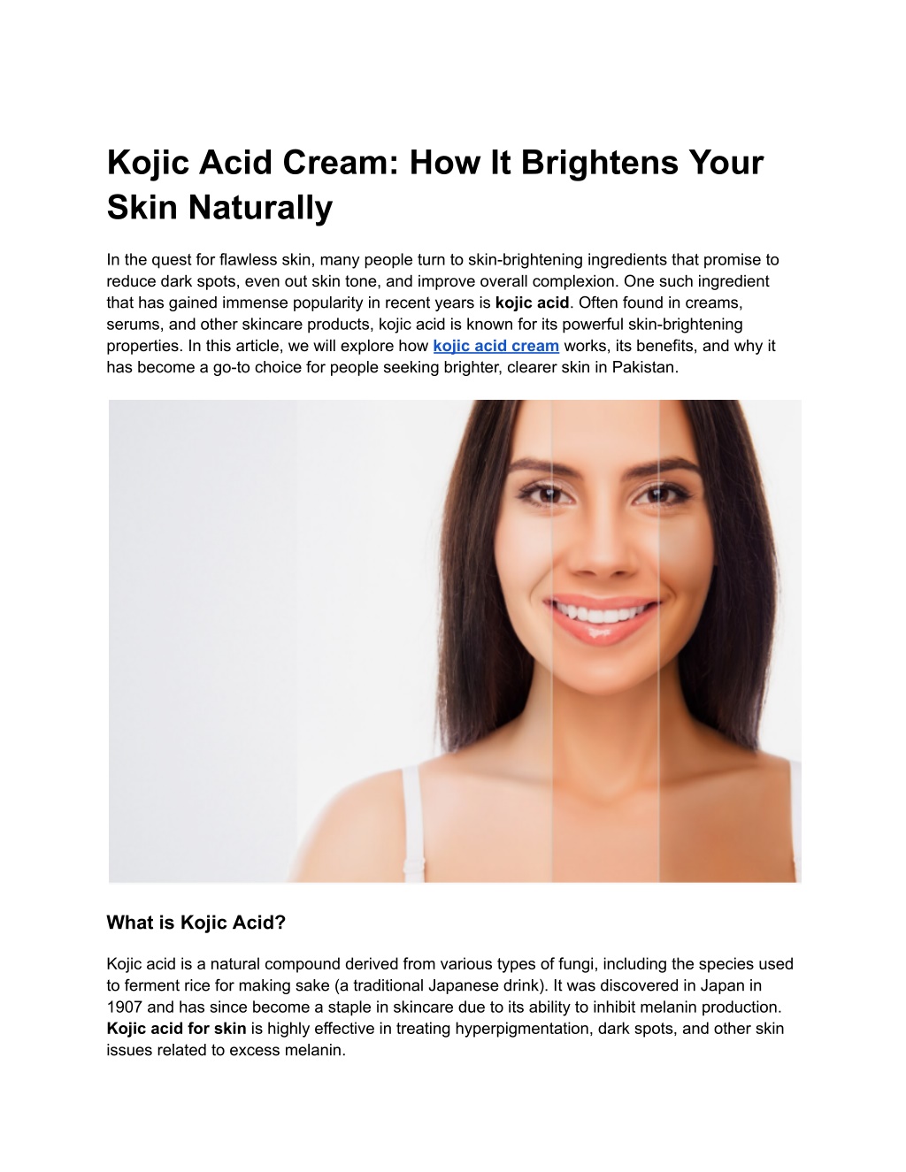 kojic acid cream how it brightens your skin l.w