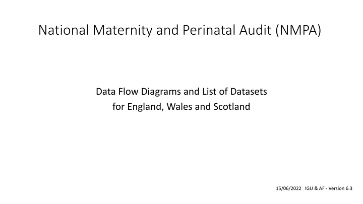 National Maternity and Perinatal Audit (NMPA) Data Flow Overview