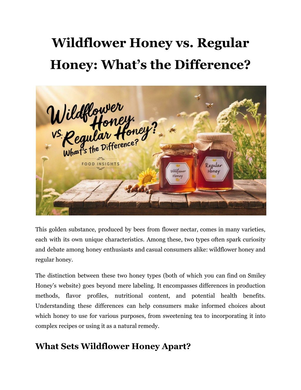 wildflower honey vs regular l.w