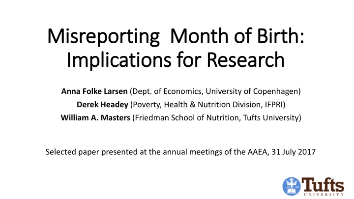 Misreporting of Month of Birth in Research
