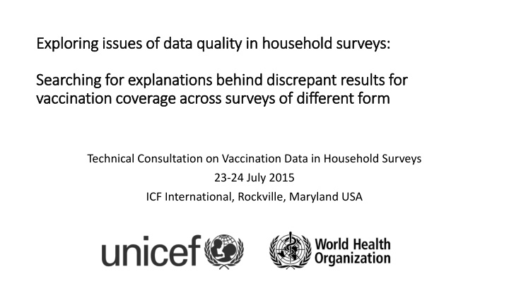 Data Quality in Household Surveys and Vaccination Coverage Discrepancies