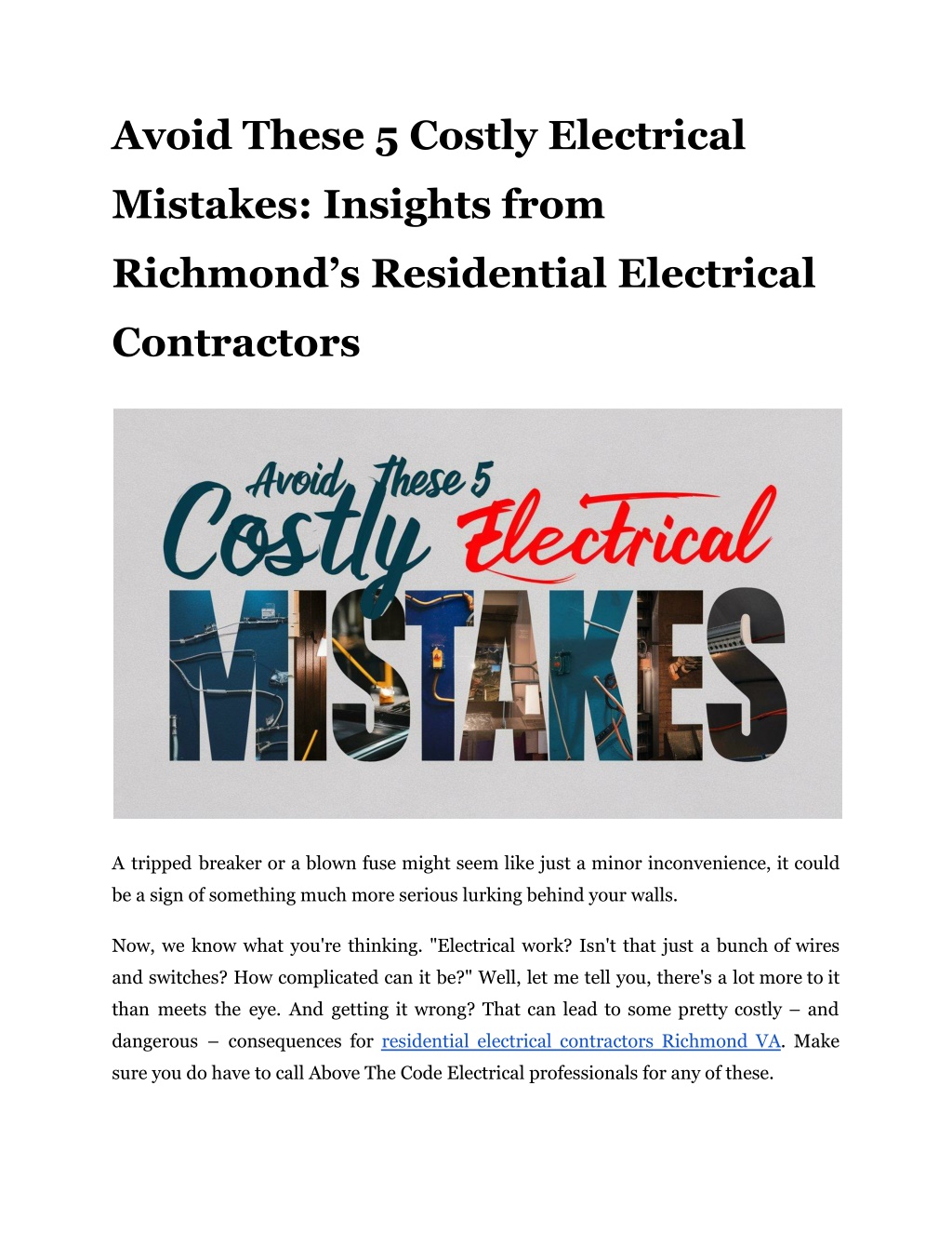 avoid these 5 costly electrical l.w