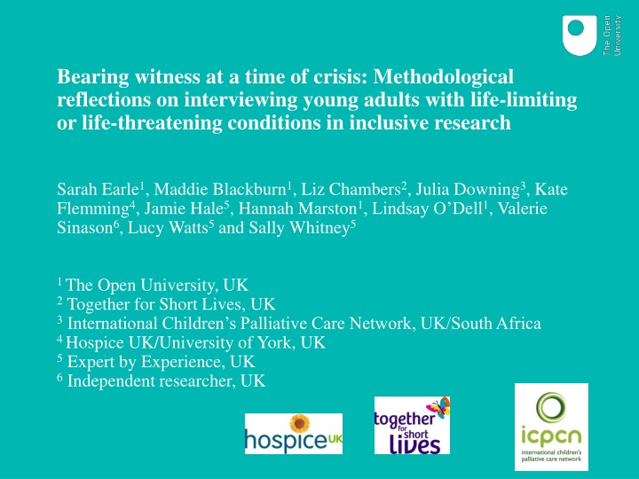 Interviewing Young Adults with Life-Limiting Conditions: Methodological Reflections