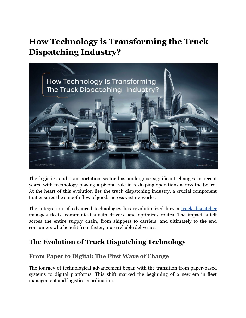 how technology is transforming the truck l.w