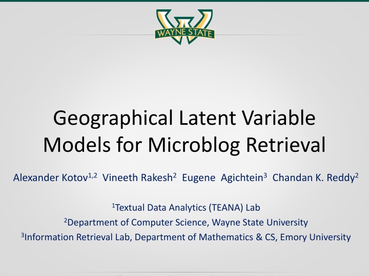 Geographical Latent Variable Models for Microblog Retrieval