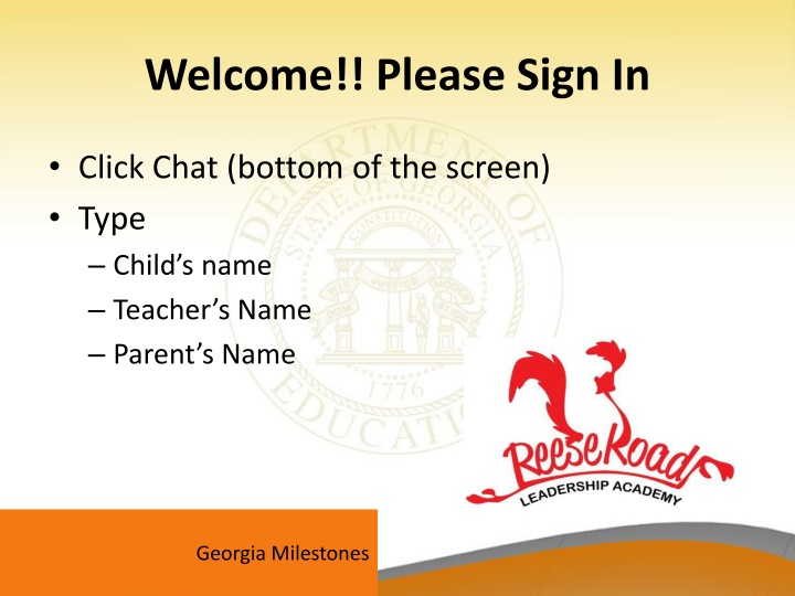 Reese Road Leadership Academy Virtual GMAS Parent Night