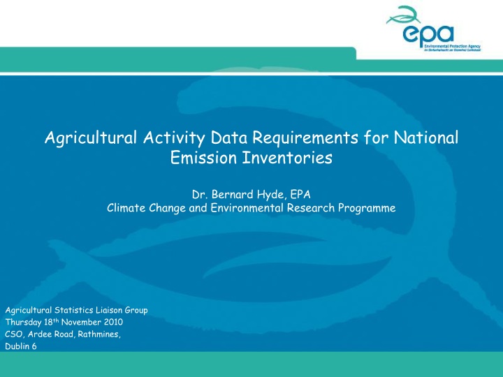 Agricultural Emission Inventory Data Reporting Requirements