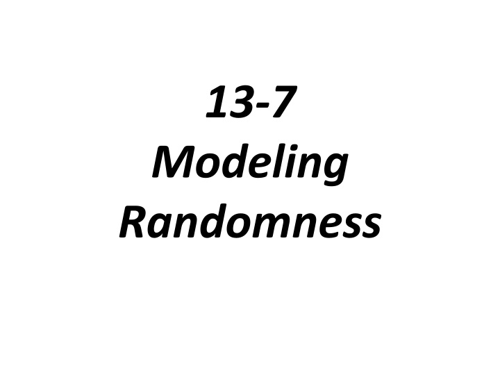 Randomness in Selection Processes