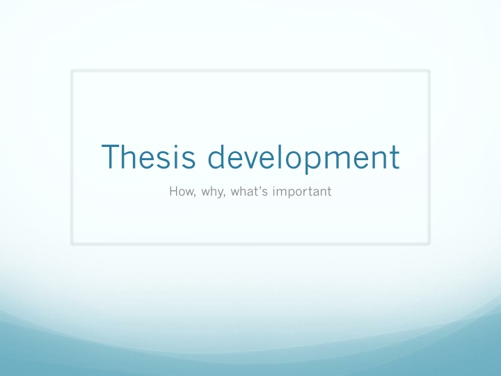 Strategies for Effective Thesis Development