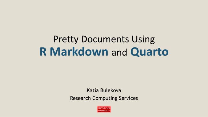 Creating Beautiful Documents with R Markdown and Quarto