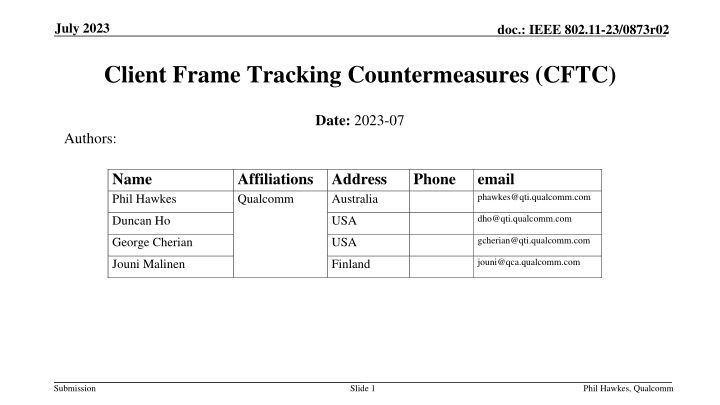 Mitigating Client Frame Tracking in IEEE 802.11 Networks