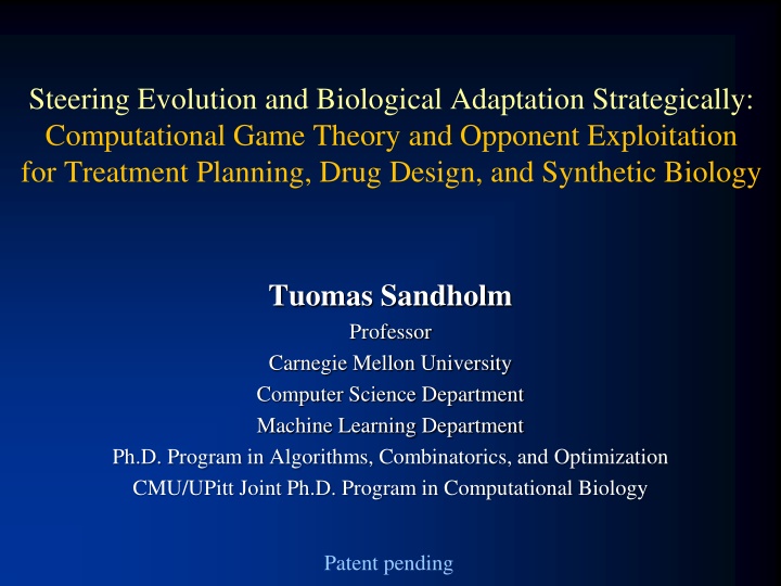 Strategic Evolution and Biological Adaptation in Computational Game Theory