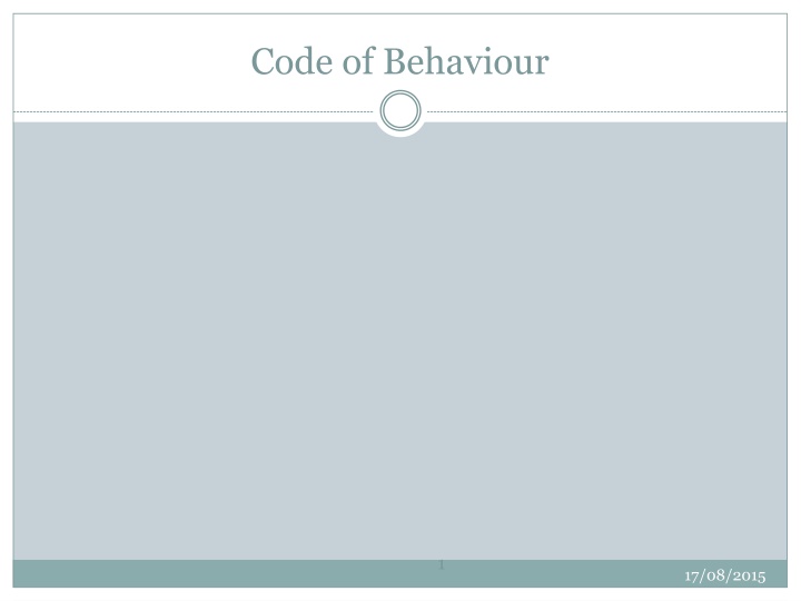 Guidelines for Developing and Implementing Codes of Behavior in Schools