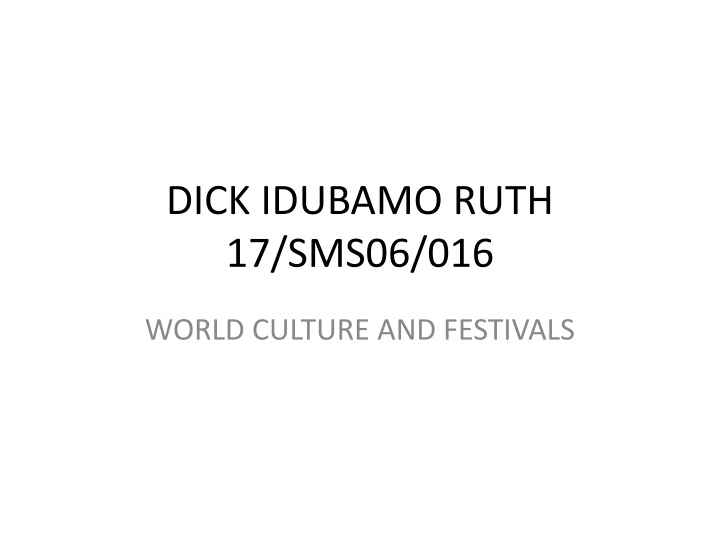 Celebrate Cultural Diversity Around the World