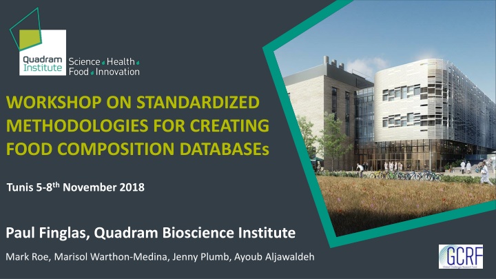 Workshop on Standardized Methodologies for Food Composition Databases