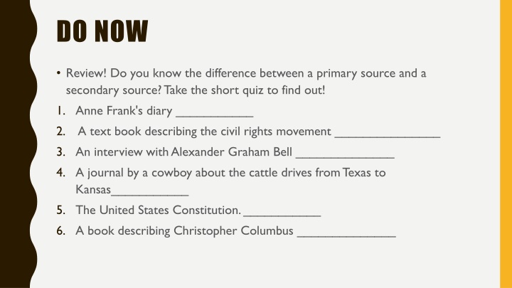 Primary and Secondary Sources