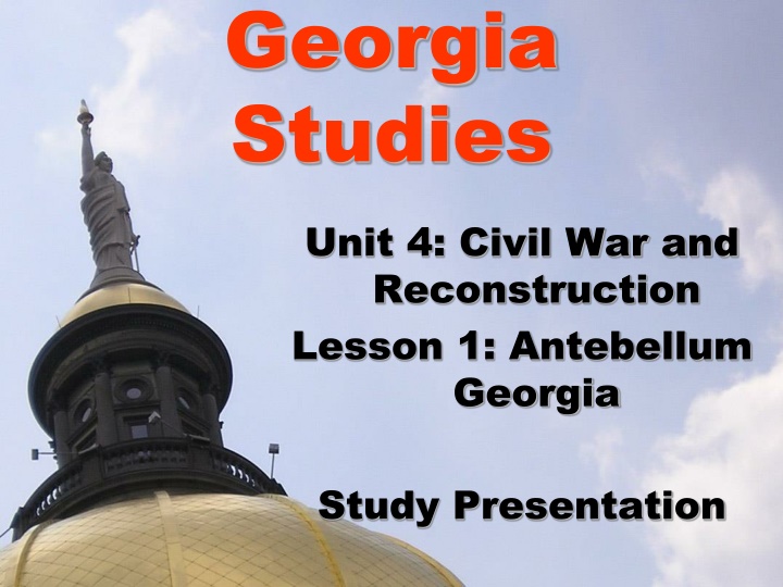 Antebellum Georgia: Causes of Secession and Compromises