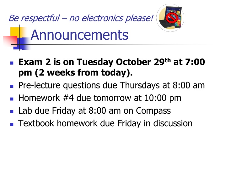 Chemistry Class Announcements and Demonstrations