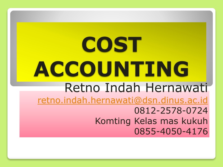 Cost Accounting Principles and Concepts