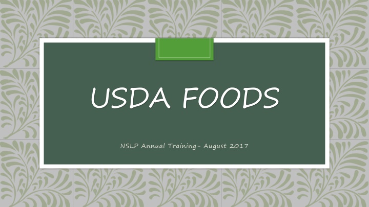 USDA Foods Program Overview: School Lunch Program Details