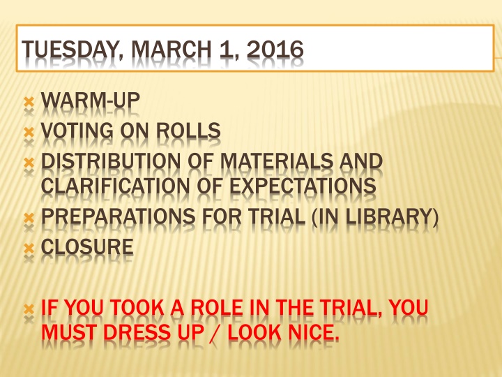 Preparation and Roles for the Trial of King Louis XVI