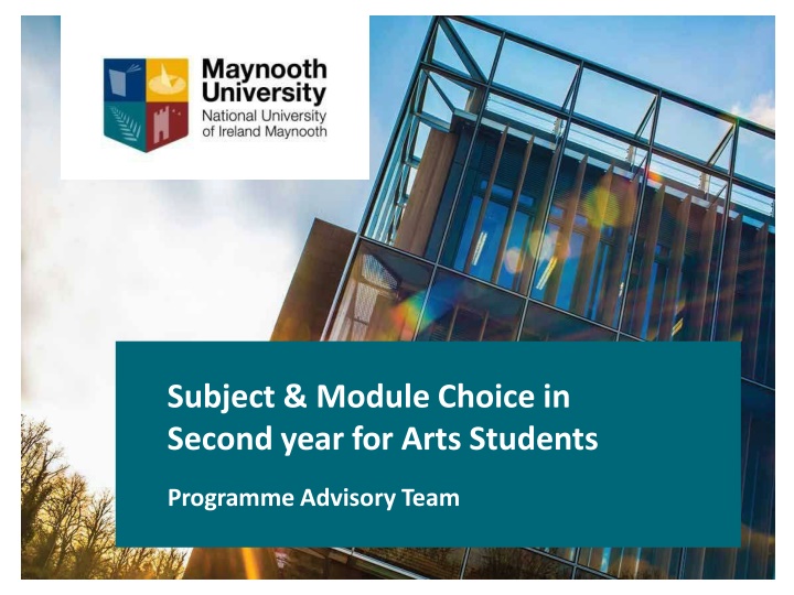 Second Year Pathways and Module Choices for Arts Students