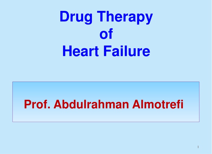 Drug Therapy of Heart Failure